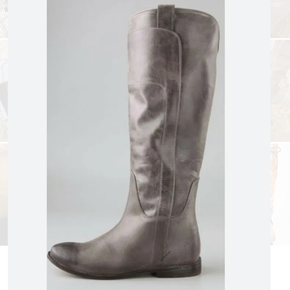 Frye Paige Tall Riding Boots Gray